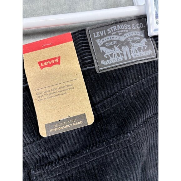 Levi's Women's Corduroy Black‎ Pants 29x30 Casual Straight Winter - Picture 3 of 5
